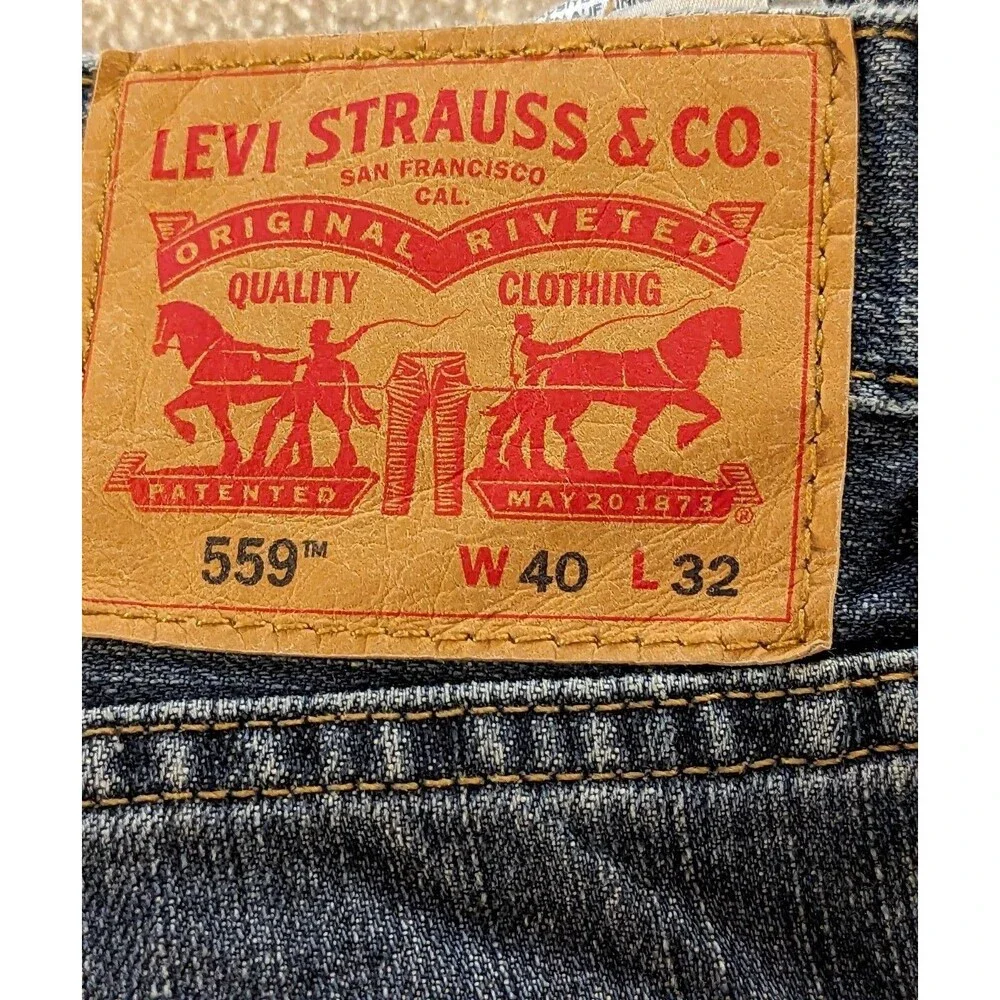Levi's Jeans 559 Mens Blue Denim Western Baggy 40x32 Barn Loose  Fit Work Barn